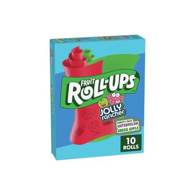 General Mills Jolly Rancher Fruit Roll-Ups - Fruit Flavoured Snack- Variety Pack with Watermelon &amp; Green Apple - 141g