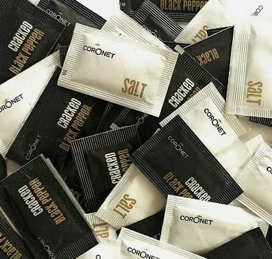 500 x Individual Salt and 500 x Pepper Sachets (1000 in total) By Healthy Home