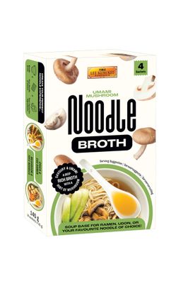 Lee Kum Kee Umami Mushroom Noodle Broth 140 g (35g x 4) - Rich Umami Mushroom Soup Base for Ramen, Noodle Soup, Hot Pot, Asian Broth, Instant Soup Sachet