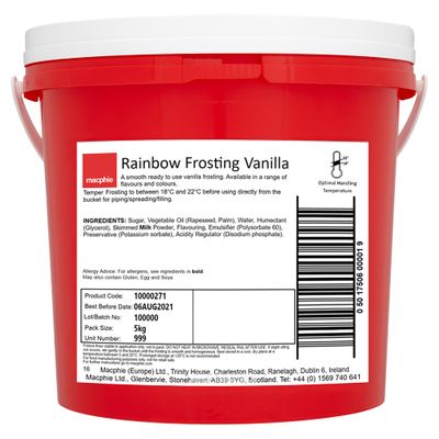 Macphie Rainbow Frosting Vanilla 5kg