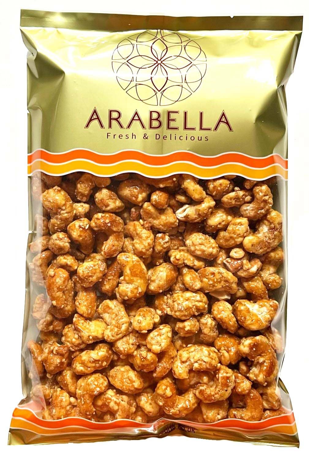 Honey Roasted Cashew Nuts 450g - Sweet Crunchy Snack - Suitable for Vegetarians
