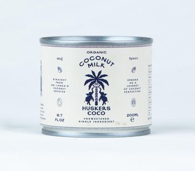 Huskers Coco Organic Coconut Milk 200ml Pack of 6 Unsweetened Original Dairy-Free, Gluten-Free, Vegan Cooking, Baking &amp; Drinks