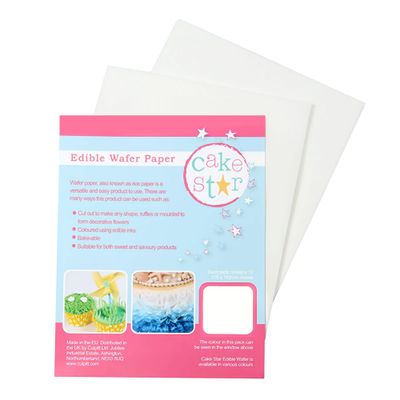 Cake Star White Wafer Paper, 178 x 142mm, 12 Sheets, Rice Paper For Baking and Cake Decorating