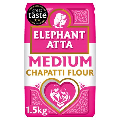 Elephant Atta Medium Chapatti Flour Atta Medium Atta Flour Naan Flour Atta Flour Roti Flour (1.5kg)