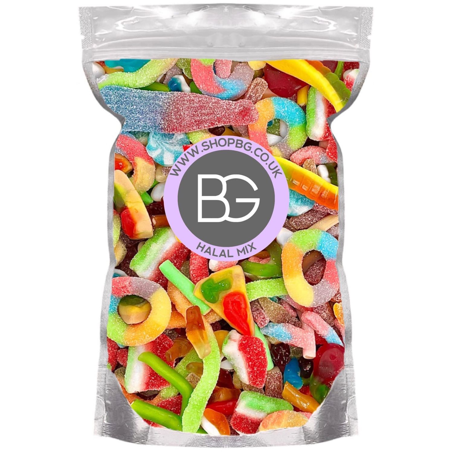 100% Halal BG Quality Pick &amp; Mix Sweets - Large Retro Candy Sweeties 800g Pouch Gummy Jelly Fizzy Chewy Pick n Mix