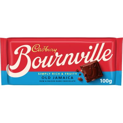 Cadbury Bournville Old Jamaica Dark Chocolate Bar, Rich Dark Chocolate With Rum &amp; Raisin, 100 g (Pack of 1)