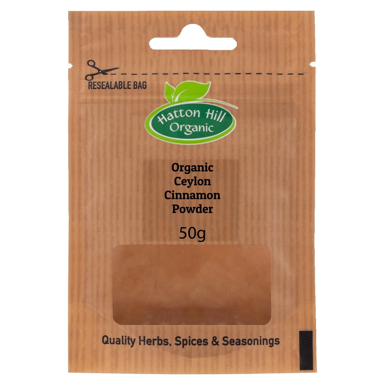 Organic Ceylon Cinnamon Powder 50g by Hatton Hill Organic