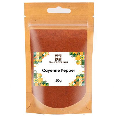 Cayenne Pepper 50g - 35,000 SHU Heat - by Manor Springs