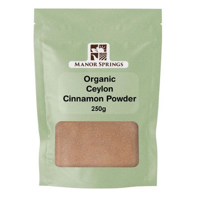 Organic Ceylon Cinnamon Powder 250g by Manor Springs Organic