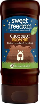 Sweet Freedom - Choc Shot Brownie for Hot Chocolate & Drizzling - Only 13 Calories Per Teaspoon - for Milk Shakes, Desserts, Pancakes - Healthy Baking - Vegan & Plant Based - 320g, Pack of 1