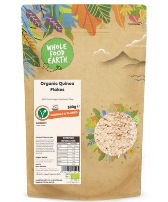 Wholefood Earth Organic Quinoa Flakes - 500g GMO Free Vegan Source of Fibre Certified Organic