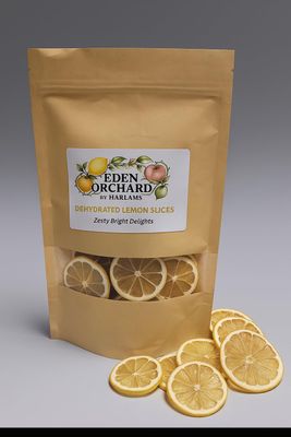 Dried Lemon Slices, Natural Dehydrated Fruit, 50g Pack with 25+Servings for Cocktails, Tea, Baking and Craft Decorations