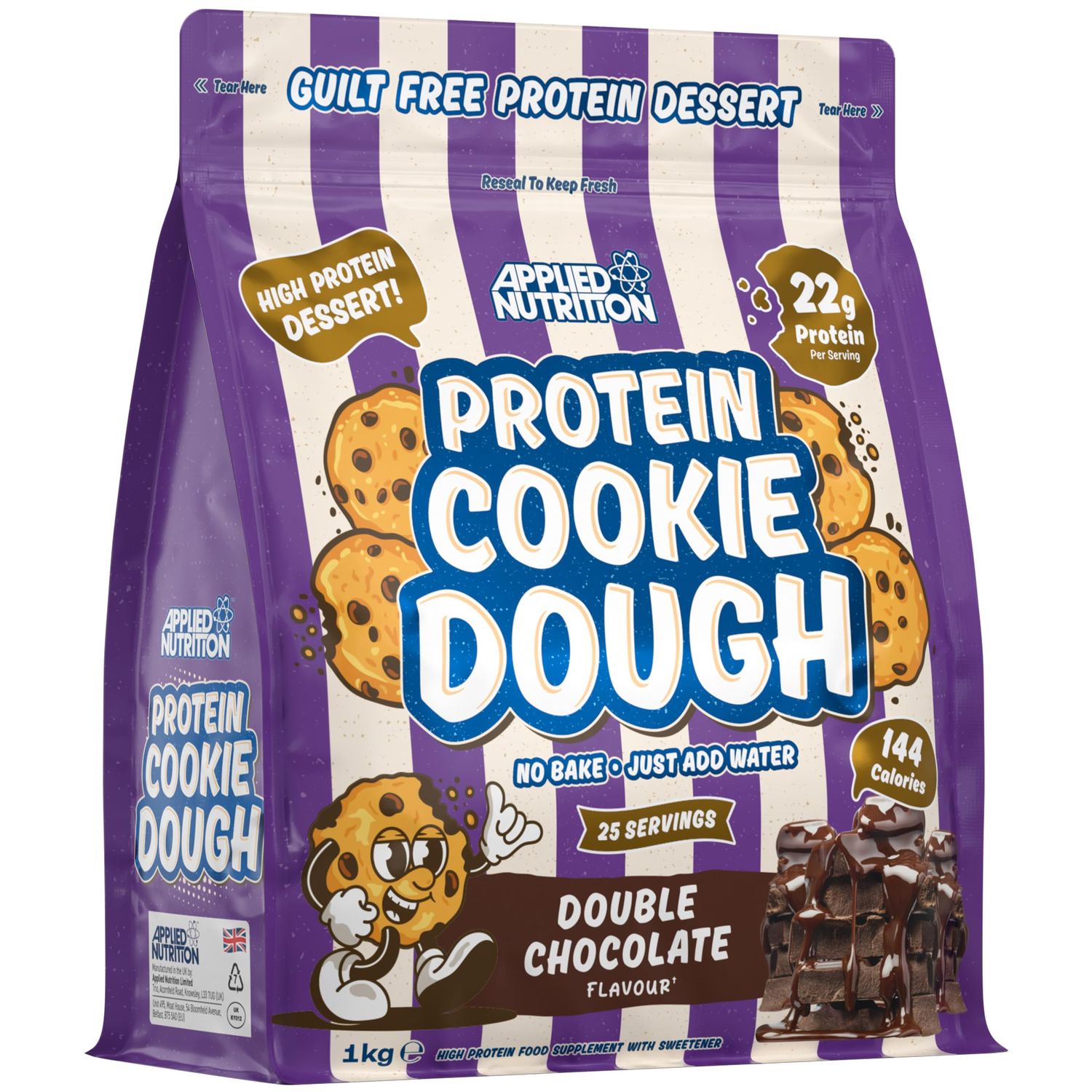 Applied Nutrition Protein Cookie Dough 1kg - High Protein Snack, Over 22g of Protein Per Serving, Ready-to-Eat- Low Calorie, Healthy Treat (1kg - 25 Servings) (Double Chocolate)