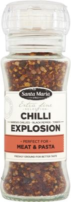 Santa Maria Chilli Explosion Seasoning Grinder - Bold & Spicy Blend That Is Perfect for Tacos, Fajitas & Pasta Made With Salt, Bell Pepper, Chilli & Paprika Mix, 70 g (Pack of 1)