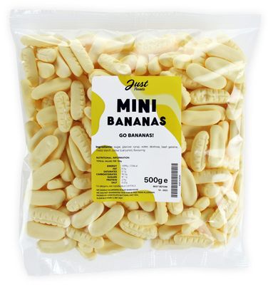 Just Treats Mini Foam Bananas (500g Share Bag)