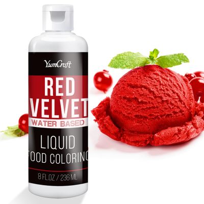 Food Coloring Liquid - Vibrant Color Food Coloring for Cake Decorating, Baking, Easter Egg, Icing - Tasteless Food Color Dye for Fondant, Cooking, Slime, Airbrush (Red velvet, 236ml)