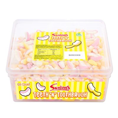 Swizzels Sweet Tubs Sweet Teeth N Toothbrush Foam Gums Fruit Flavour Gums Sharing Tub of Sweets Free From Artificial Colours 120 Sweets Approximately Swizzels Sweet Tubs Sweet Teeth N Toothbrush Foam Gums Fruit Flavour Gums Sharing Tub of Sweets Free From Artificial Colours 120 Sweets Approximately