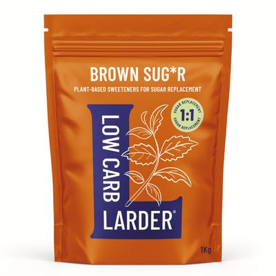 Low Carb Larder Erythritol Blend 1kg - Stevia, Erythritol &amp; Chicory Root Fibre Plant Based Brown Sugar Alternative - Keto Friendly, 0g Net Carbs, Zero Calorie, for Baking &amp; Hot Drinks