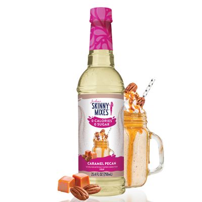 Jordan's Skinny Mixes Caramel Pecan Syrup Zero Calories, Zero Sugar, Zero Carbs Jordan's Skinny Syrups, Sugar Free Flavour for Coffee, Tea, Lattes 1 Bottle (750 mL)