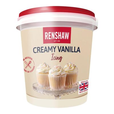 Renshaw Vegan Buttercream Style Soft Icing - Vanilla 400 g (Pack of 1)