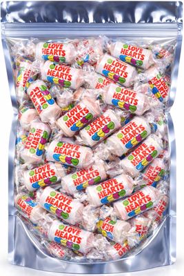 ZANGOC Love Heart Sweets 50+ Mini Rolls- Romantic Treats Individually Wrapped Love Hearts Mini Rolls Perfect for Couples Parties, Movie Nights, Birthdays & Anniversary Treats and Sharing.