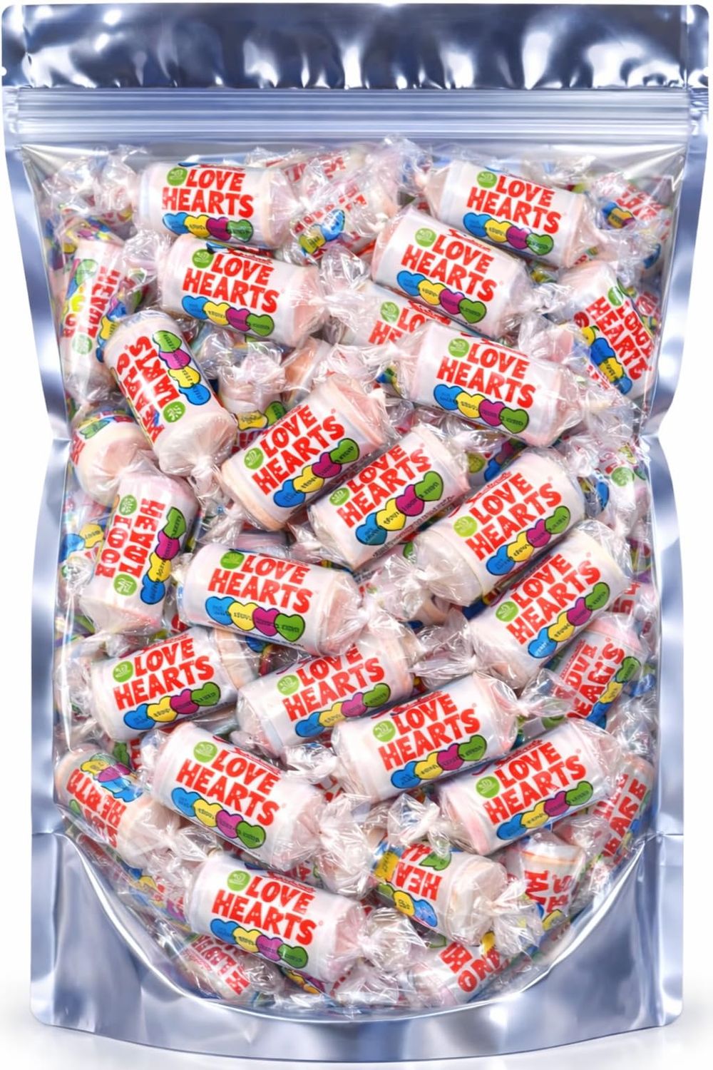 ZANGOC Love Heart Sweets 50+ Mini Rolls- Romantic Treats Individually Wrapped Love Hearts Mini Rolls Perfect for Couples Parties, Movie Nights, Birthdays &amp; Anniversary Treats and Sharing.