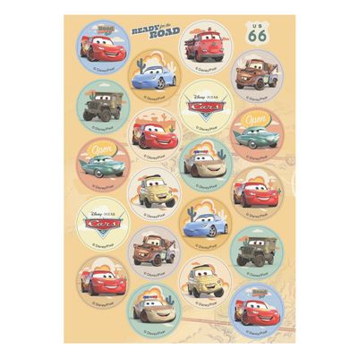 Dekora, Cars Mini Wafer Discs, Lightning Mcqueen Edible Decorations for Cupcakes, Cookies and Muffins, Perfect for Bakery, Topper Round 3,4 CM