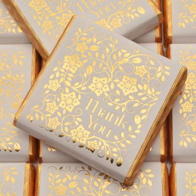 Wyeland Confectionery Thank You Gold Milk Chocolate Neapolitans (25 Chocolates, White/Gold)