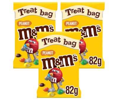 M&amp;M'S Peanut Bundle, Chocolate Gifts &amp; Treat Bags, 3 Packs of 82g