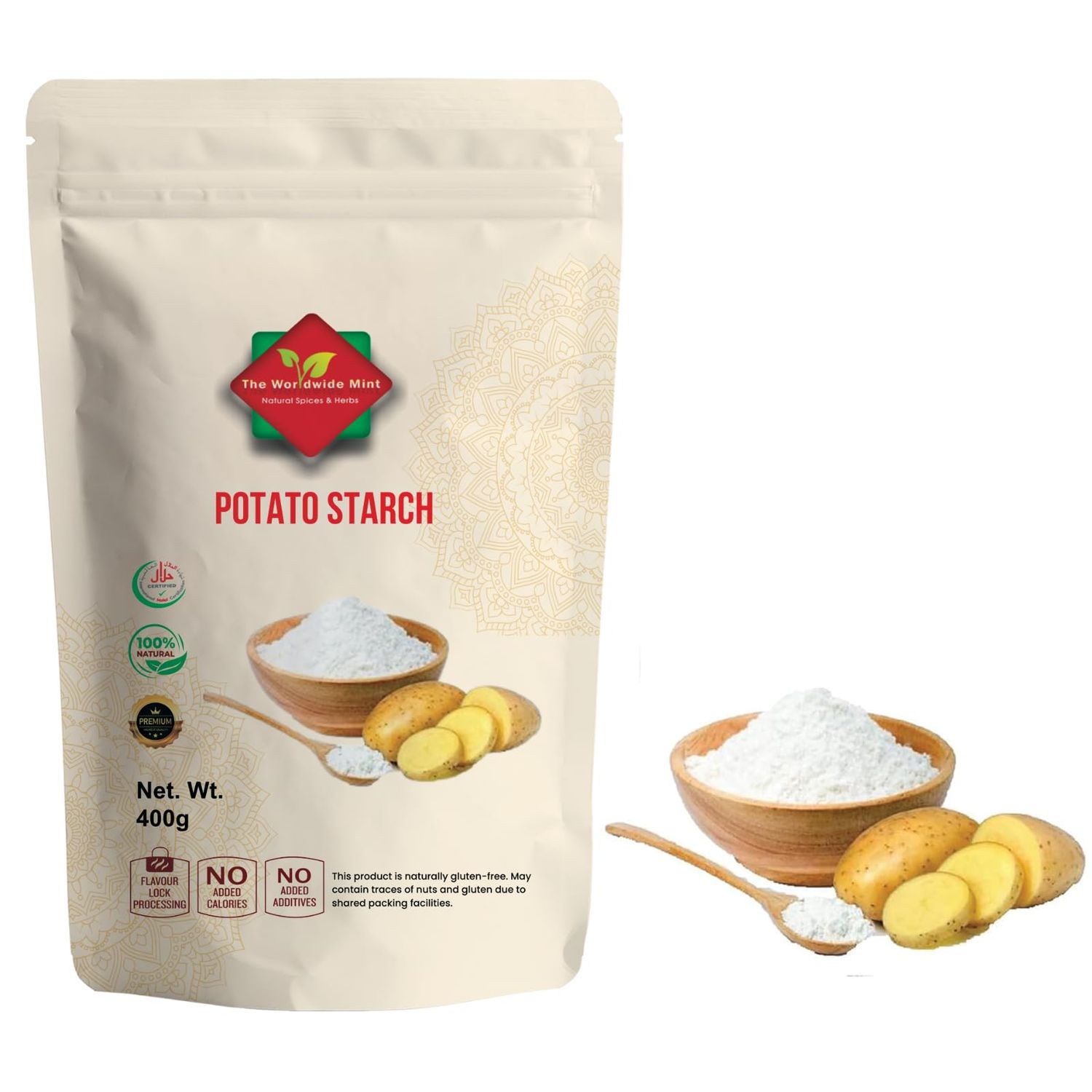 Potato Starch (400G/14.11 oz) Baked Goods, Muffins, Bread - Gravy and Sauce Thickener Gluten Gree Non GMO Vegan Premium Quality