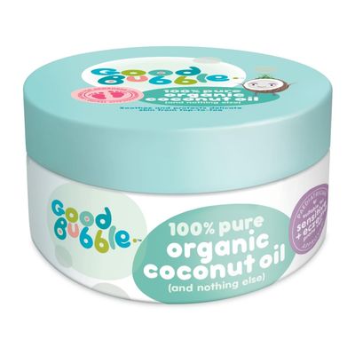 Good Bubble 100% Pure Organic Coconut Oil for Babies (185g) - Vegan, Gentle Baby Massage Oil for Skin &amp; Hair - Soothes Dry Skin &amp; Sensitive Scalps