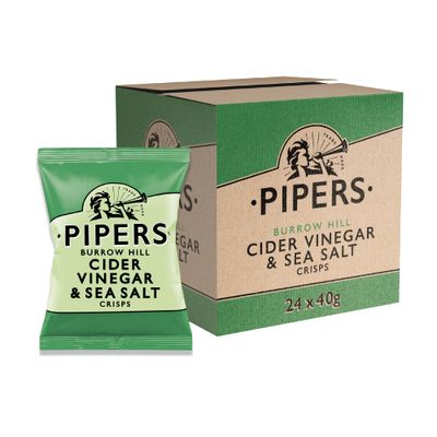 Pipers - Cider Vinegar &amp; Sea Salt Crisps - 24 Minibags