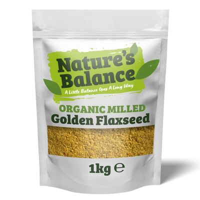 Nature's Balance Organic Milled Golden Flaxseed 1kg - Gluten Free High Fibre Ground Linseed Flax Seed Powder