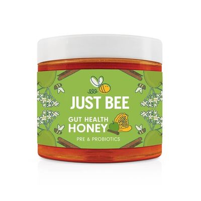 Just Bee Gut Health Honey Apple &amp; Cinnamon flavour with Pre and Probiotics Natural Daily Support for Gut Health (260g)
