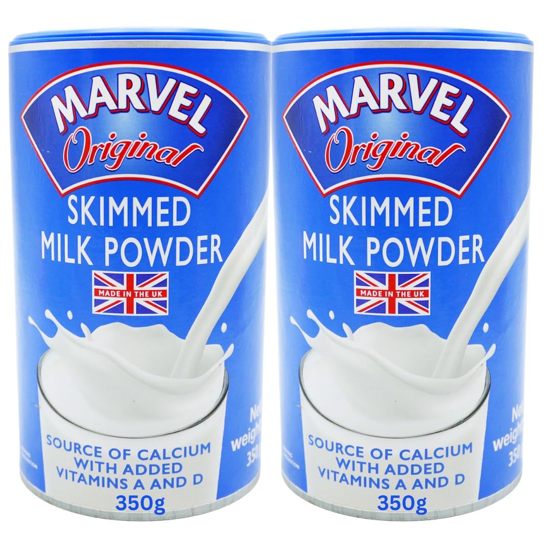 MARVL SKIMMED MILK POWDER 2x350G Mega Pack Deal Great Source of Vitamins A&amp;D and high in protein Great in tea and coffee