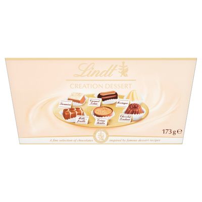 Lindt Creation Dessert Chocolate Box - 173g - Gift - Assorted Milk, Dark &amp; White Chocolates Inspired by Classic Desserts