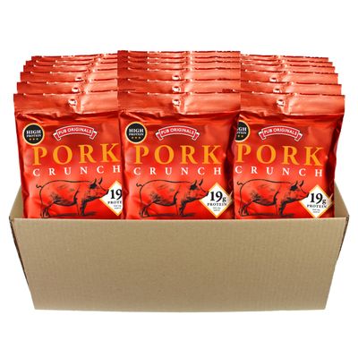 Pub Original - Salted Pork Crunch - High Protein Snacks - Box of 18 x 30 g Packs