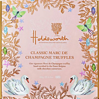 Holdsworth Chocolates Milk Chocolate Marc de Champagne Chocolate Truffles 185g Truly Scrumptious Champagne Truffles Luxury Chocolates. Valentine's Day, Mother's Day Classics.