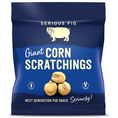 Serious Pig Giant Corn Scratchings, with Sage and White Pepper Seasoning (12 x 35g)