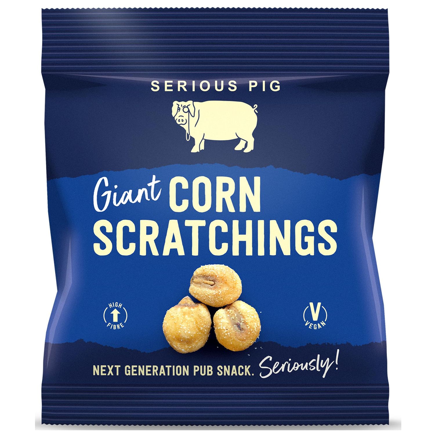 Serious Pig Giant Corn Scratchings, with Sage and White Pepper Seasoning (12 x 35g)