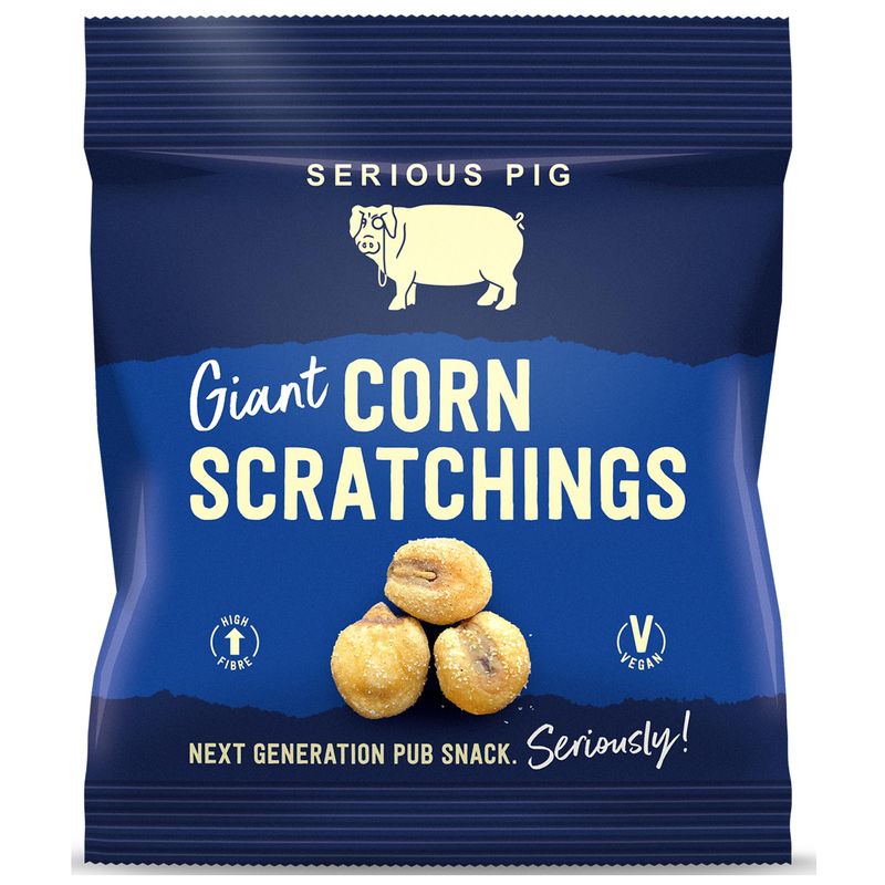 Serious Pig Giant Corn Scratchings, with Sage and White Pepper Seasoning (12 x 35g)