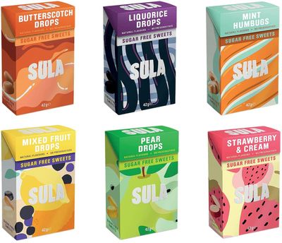 Sula Sugar Free Sweets Mixed Case Selection 12 x 42g