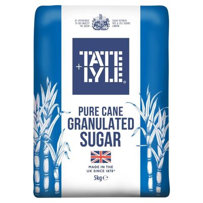 Tate &amp; Lyle - Granulated White Sugar - Versatile Pure White Cane Sugar for Everyday Sweetening, Cooking &amp; Baking - Consistently Fine Quality - UK Packed - 5kg
