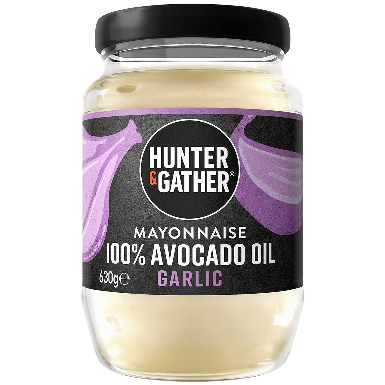 Hunter &amp; Gather Garlic Avocado Oil Mayonnaise 630g Seed Oil Free I Made with Pure Avocado Oil &amp; British Free Range Egg Yolk Paleo, Keto, Sugar and Gluten Free Avocado Mayo