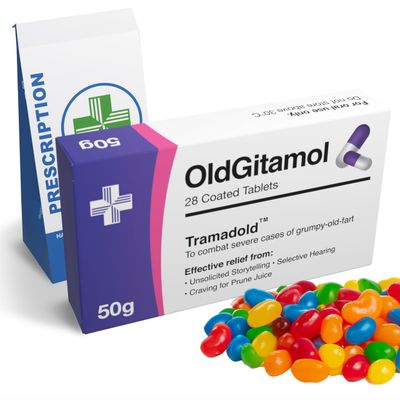 Joke Pill Box With Sweets - Funny Retirement Gifts for Men, 30th 40th 50th 60th 70th Birthday Gifts for Him - Secret Santa for Seniors, Dad, Father, Man, Christmas Xmas Stocking Filler for Boyfriend