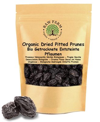 Raw Farm - Organic Dried Pitted Soft Prunes 1 kg - No Addded Sugar, No Preservatives, Sorbate-Free, Unsulfured Naturally Sweet, Non-GMO, Fiber-Rich Snack