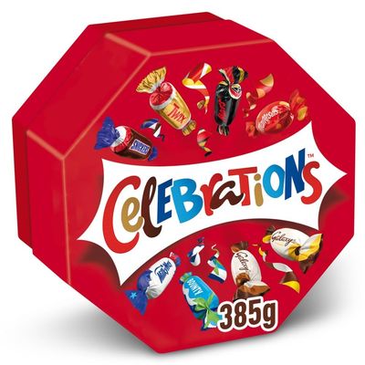 CELEBRATIONS Chocolate Selection Box, Assorted Mini Chocolate Bars, Milk Chocolate Variety, 385g, Ideal for Halloween Sharing Moments & Adult Gifting