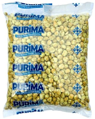 Wasabi Peas 1kg - Green Japanese Horseradish Flavoured Crispy Crunchy Coated Pea Snack - Hot Spicy Sauce Strong Flavour - Large Bulk Snacks Natural Flavouring (Packaging May Vary) Vegan PURIMA