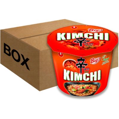 Nonghsim Kimchi Noodles Big Bowl Pack 16 (112g Each) - Shin Ramen Instant Noodles Soup for Quick Meals &amp; Snacks