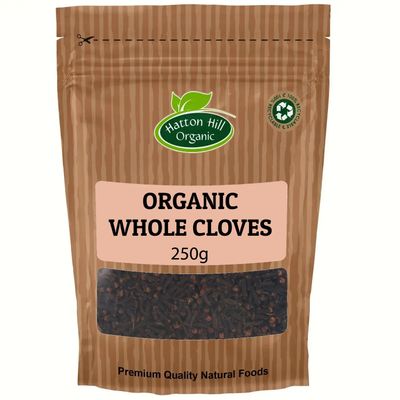 Organic Whole Cloves 250g by Hatton Hill Organic Rich, Aromatic, and Versatile Spice for Sweet &amp; Savoury Dishes